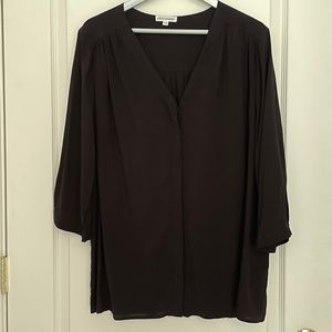 Artisan NY Drapey Black Blouse Sz 1X